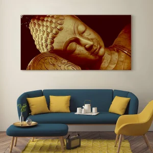 Lord Buddha Canvas Painting For Home Decor, Office walls and Hotels, Resorts Wall Decoration 24 inch x 48 inch (BDWA07)